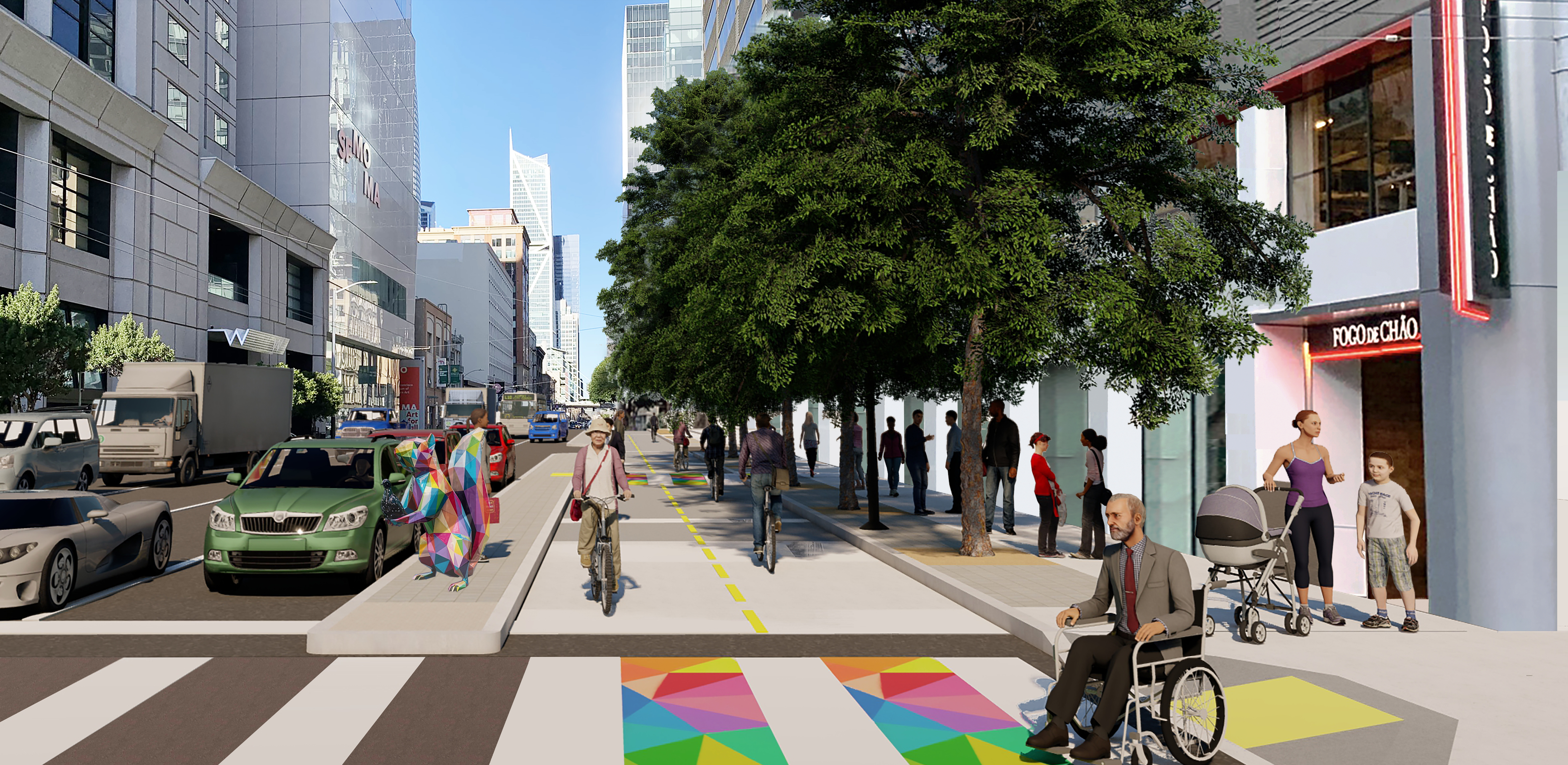 Howard Street rendering 1 cross walk striping