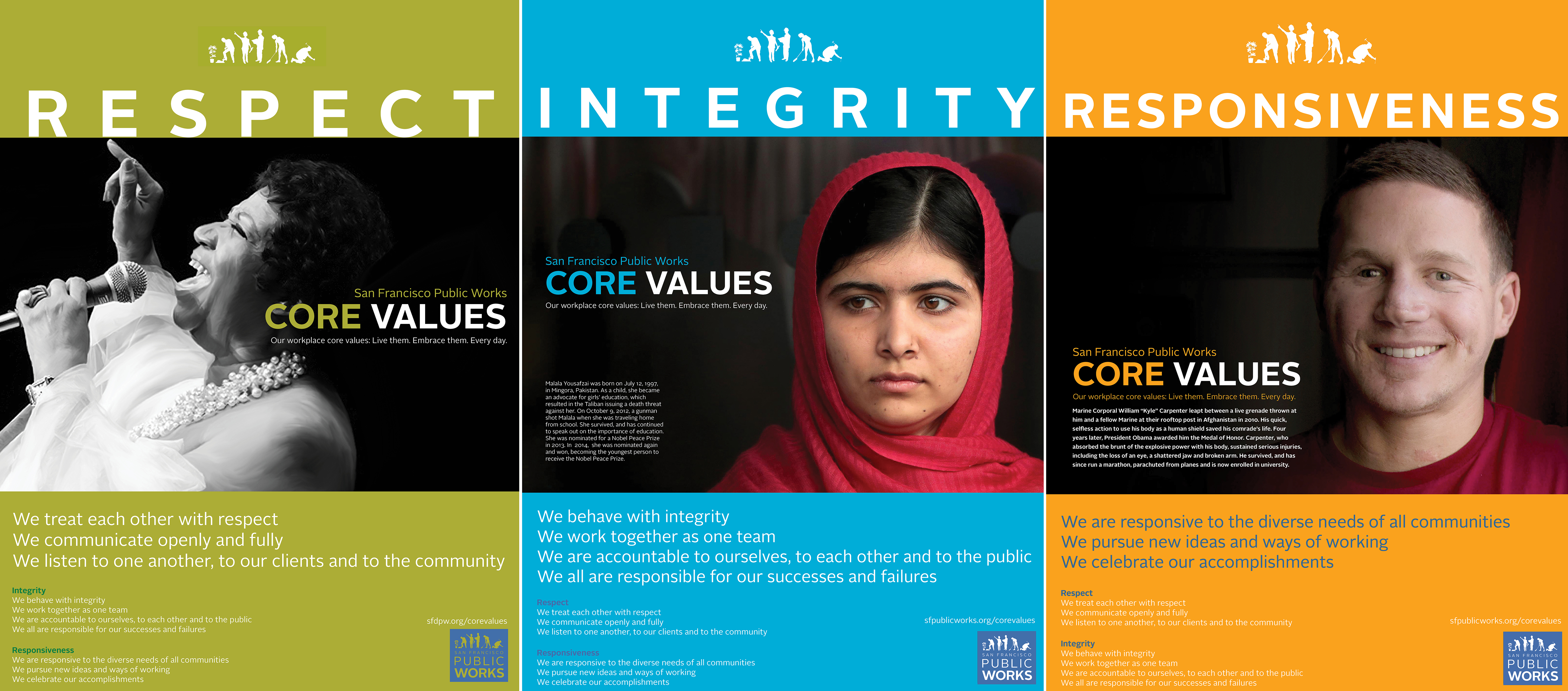 The Public Works core values