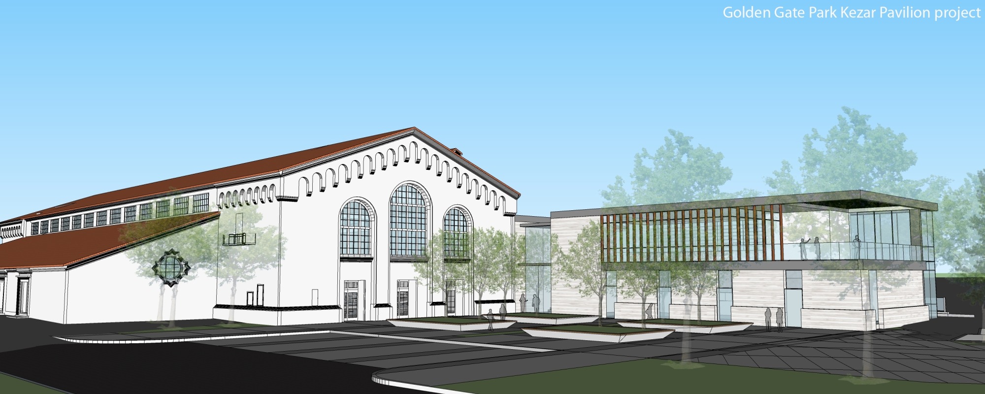 A rendering of the Kezar Pavilion project. 