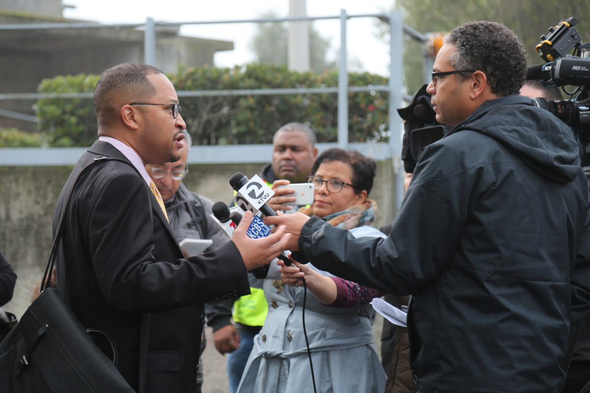 Reporters at an interview