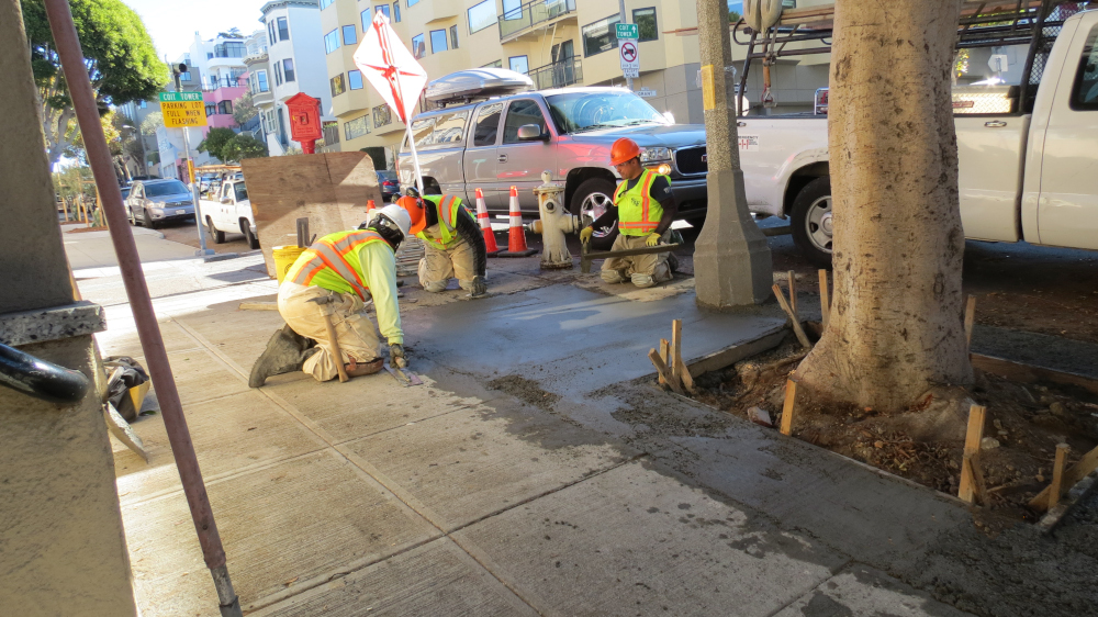 Streets crew working on a rennovation