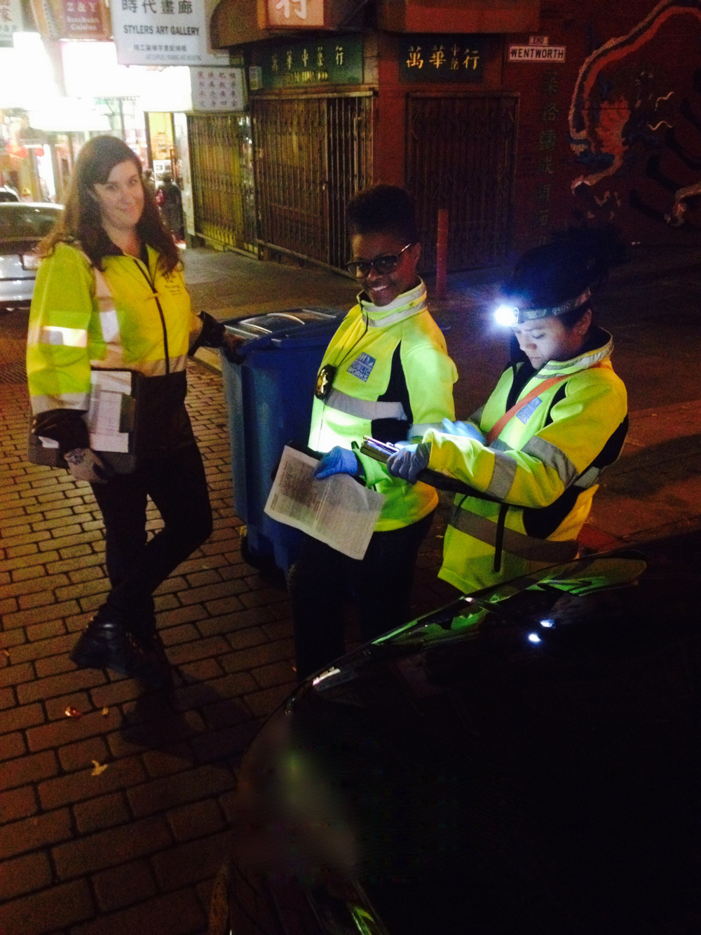 3 staff members working at night