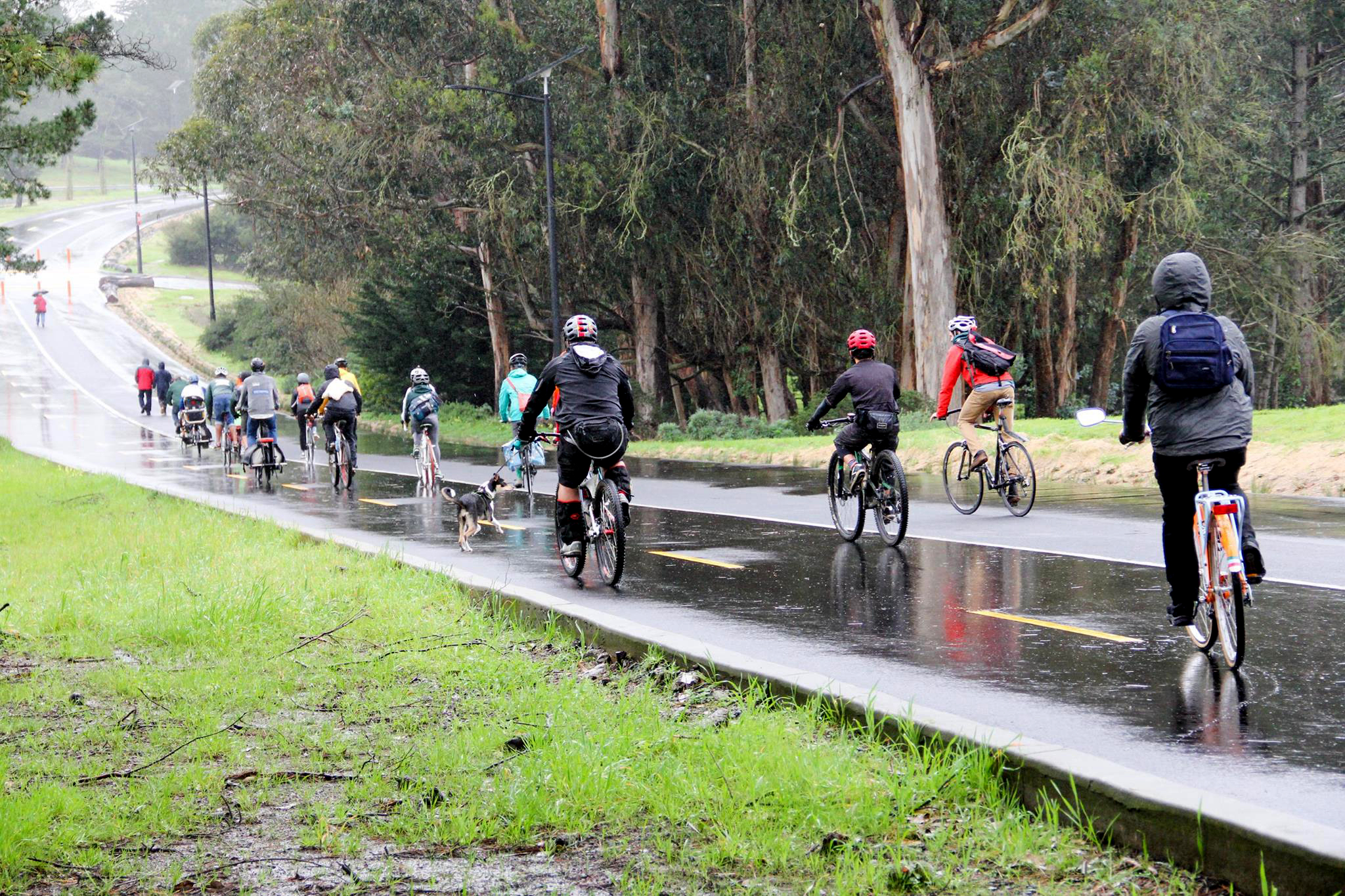 bikers on a rainy day on Mansell