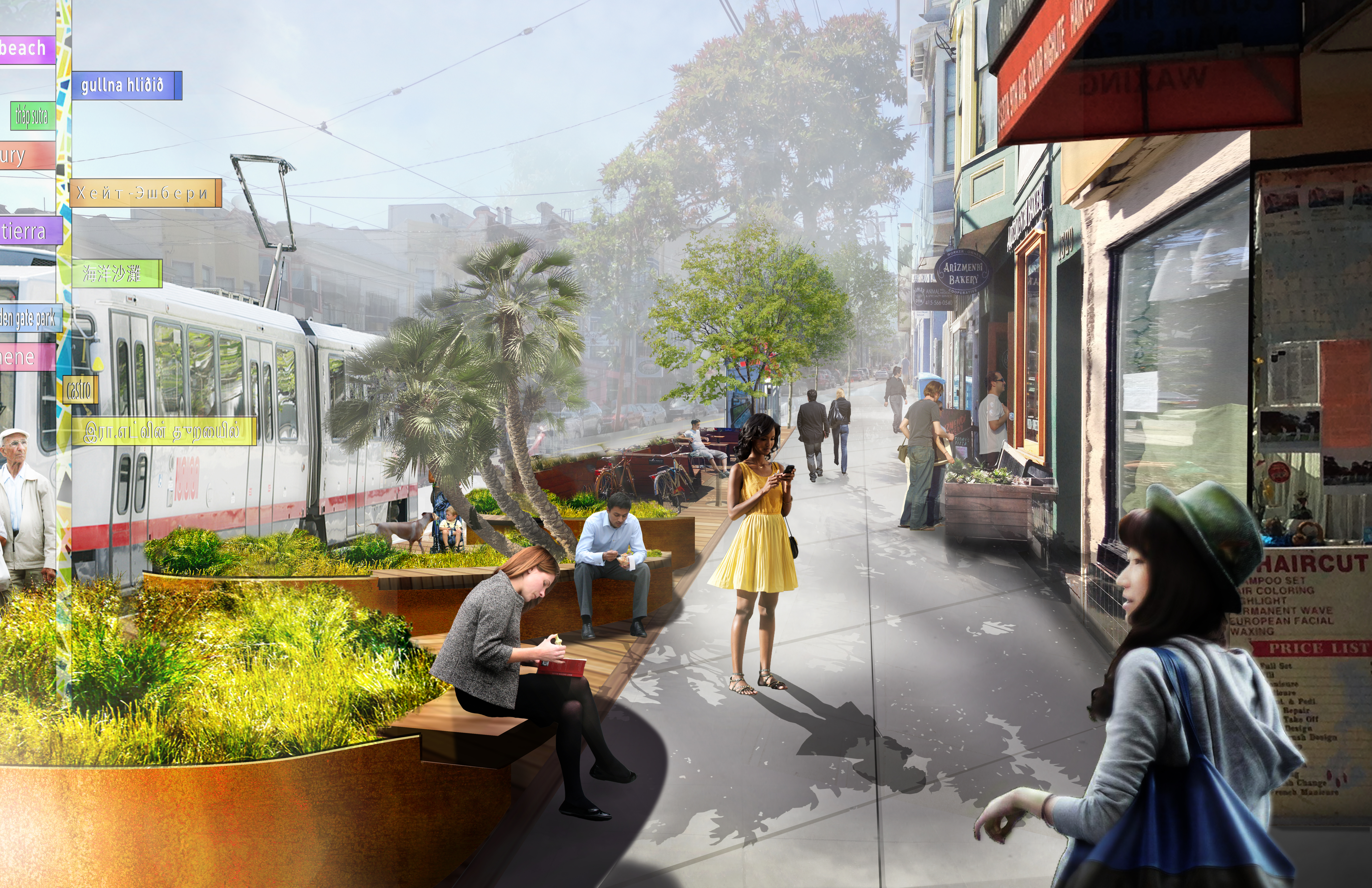 Inner Sunset Streetscape Improvements Rendering