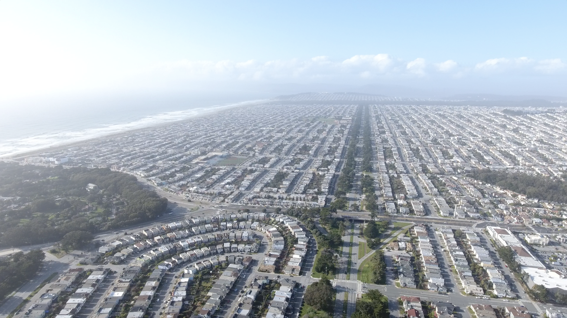 sunset boulevard aerial view