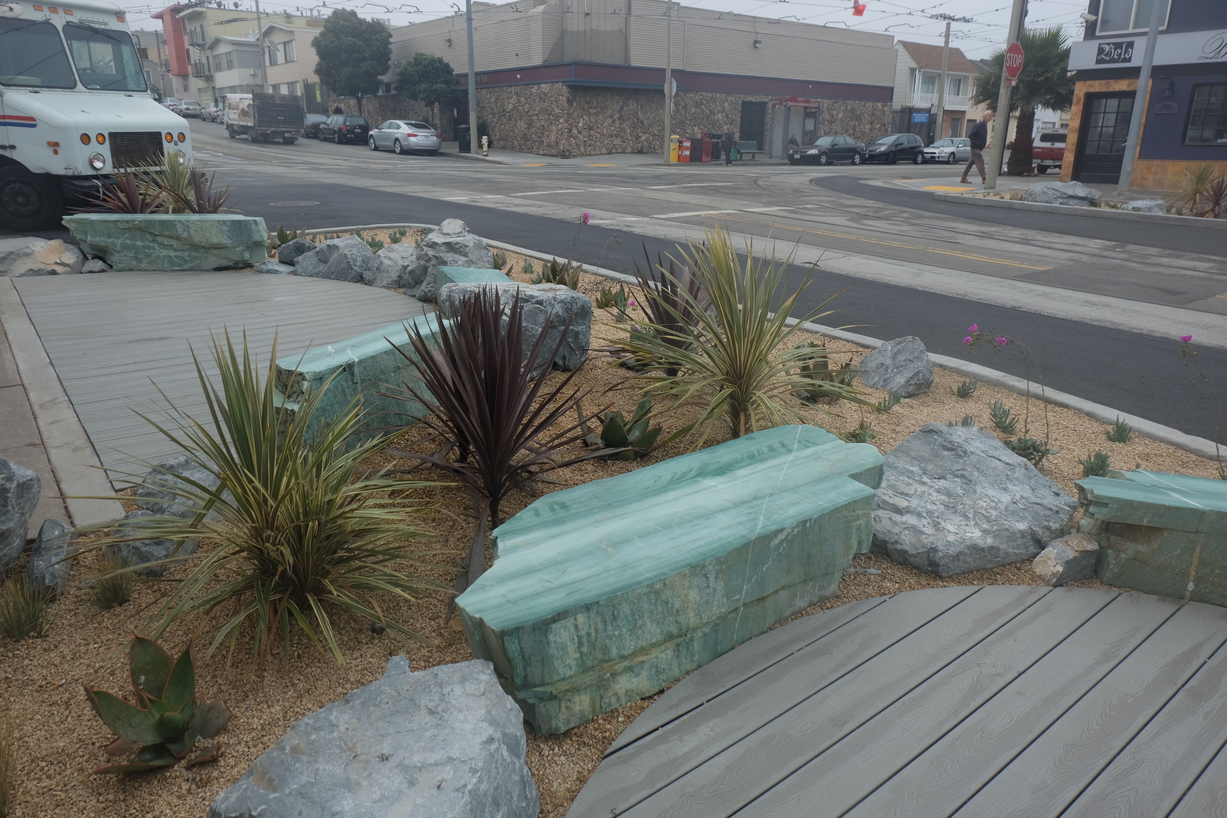 Taraval landscaping and seating