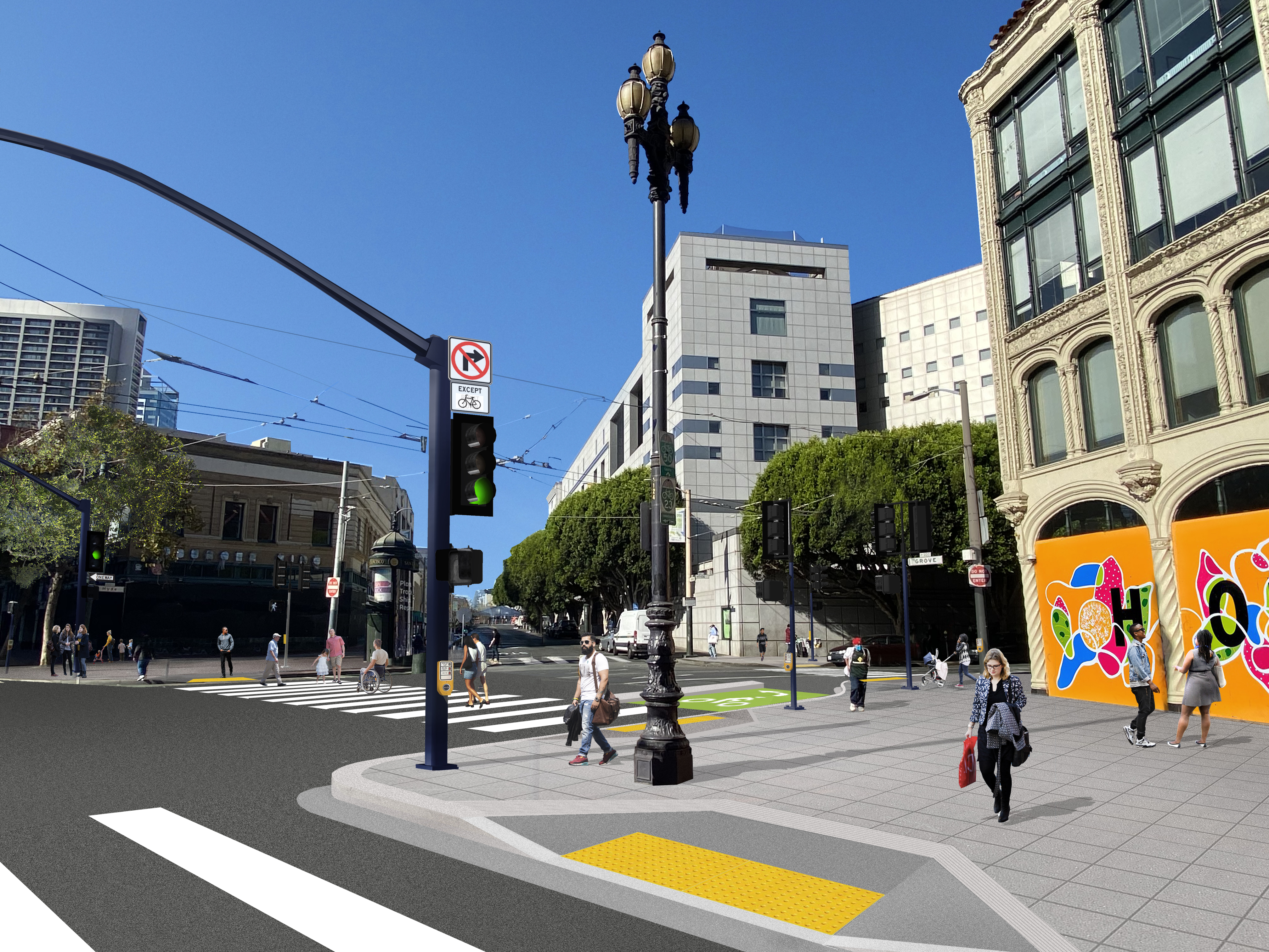 Rendering of Better Market Street at 8th Street 