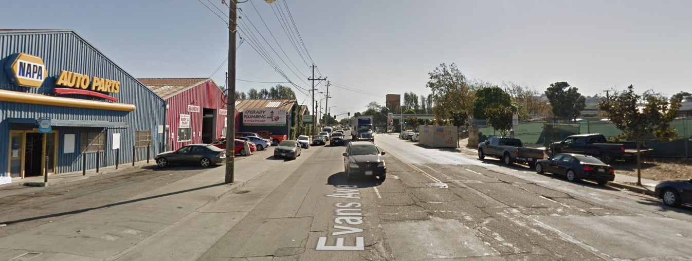 Street view of Evans Avenue