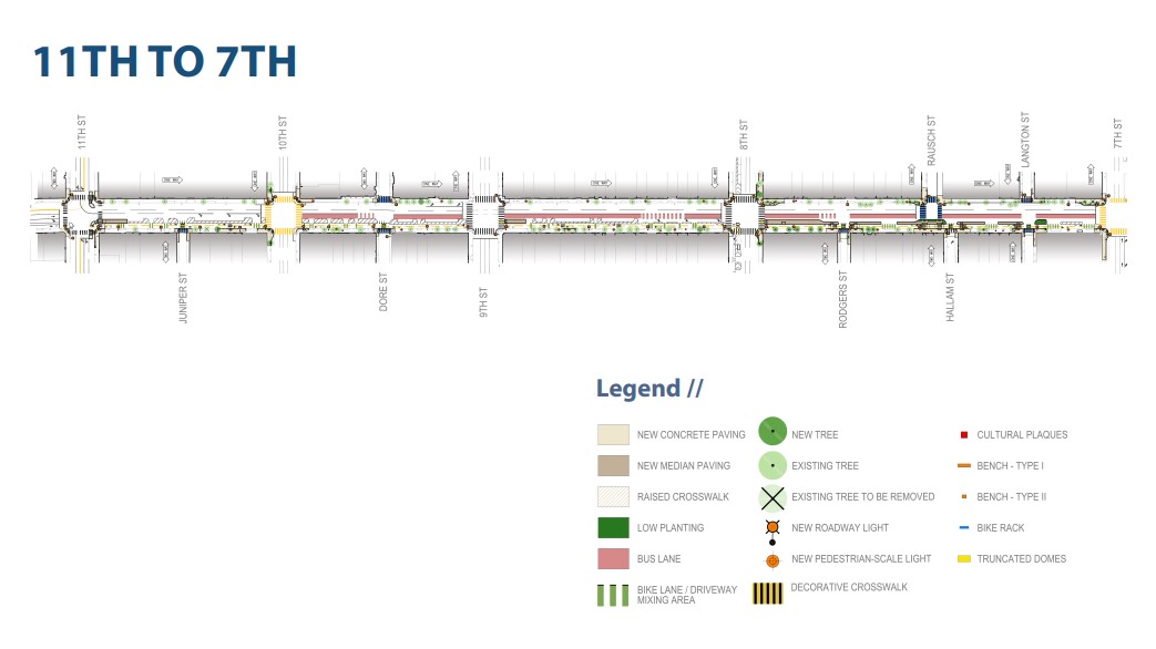 Folsom Streetscape Map 11th to 7th