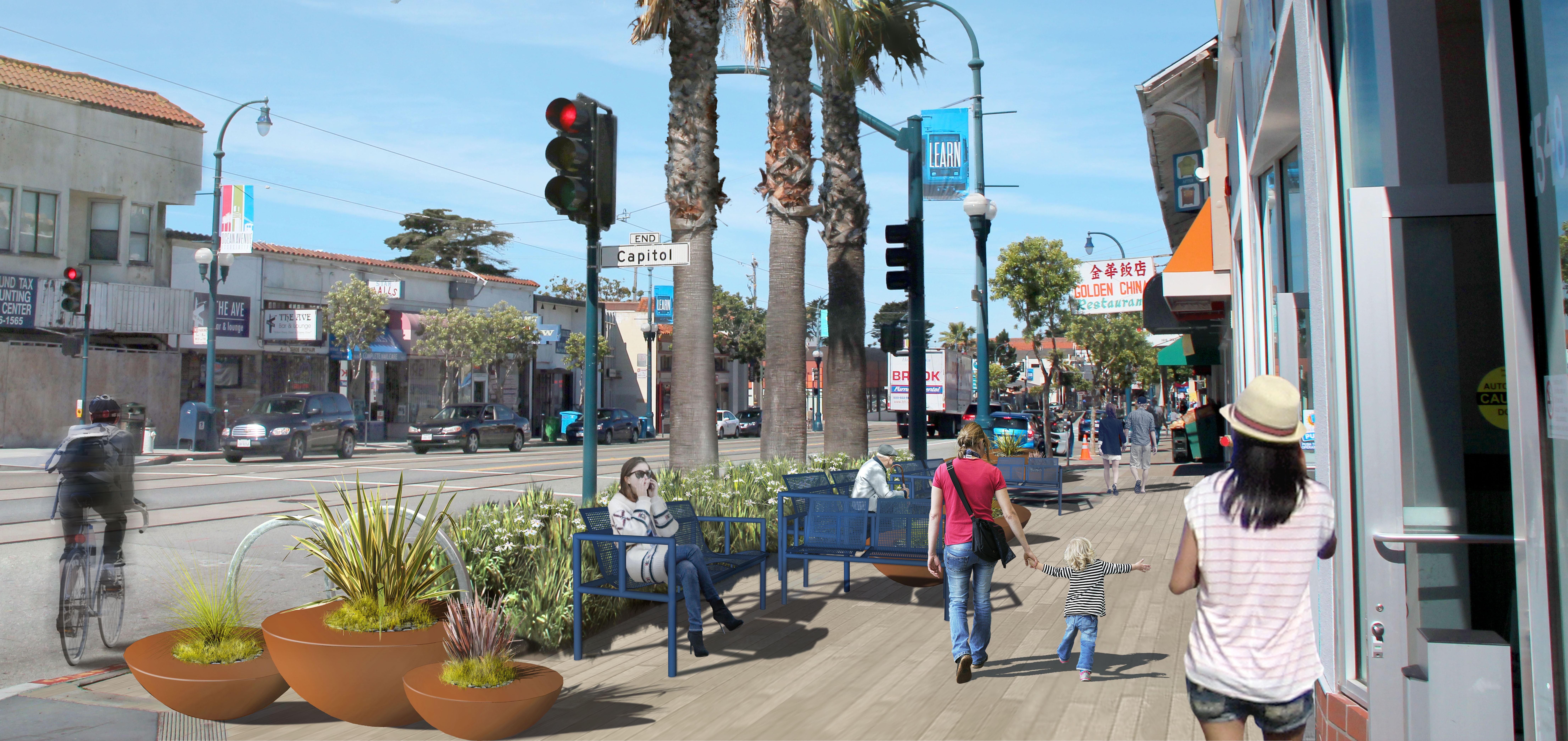 Rendering of Ocean Avenue and Capitol