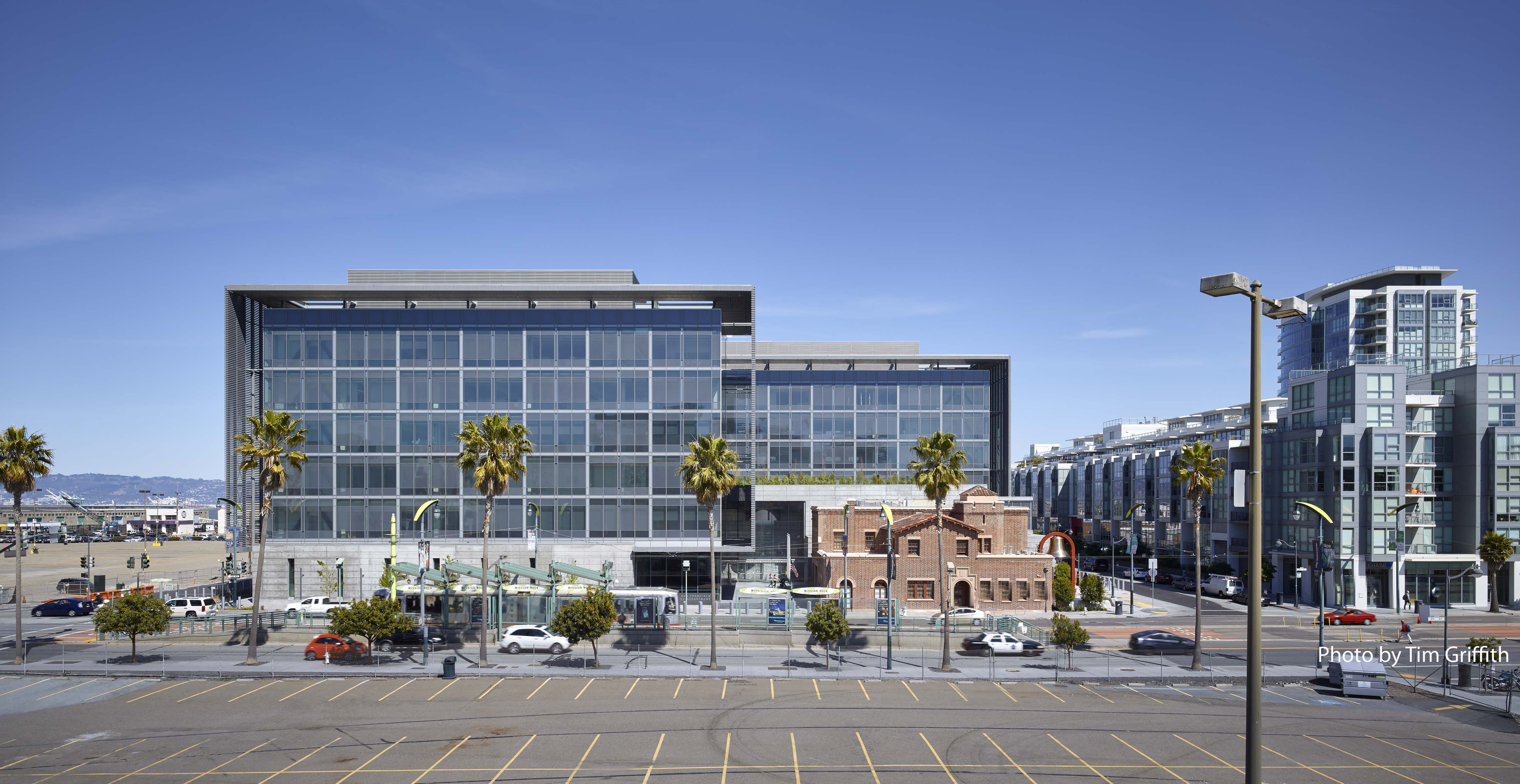 The San Francisco Public Safety Building as seen from the outside.