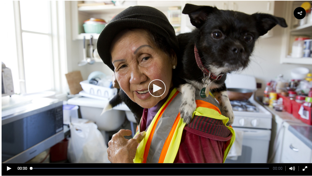 Suu Ngo, 67, has been working as a street sweeper with the DPW the past five years along Irving Street in the Inner Sunset. She 