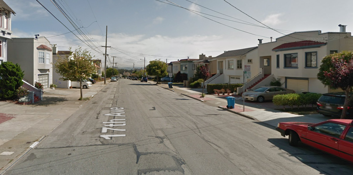 Street level view of 17th and rivera