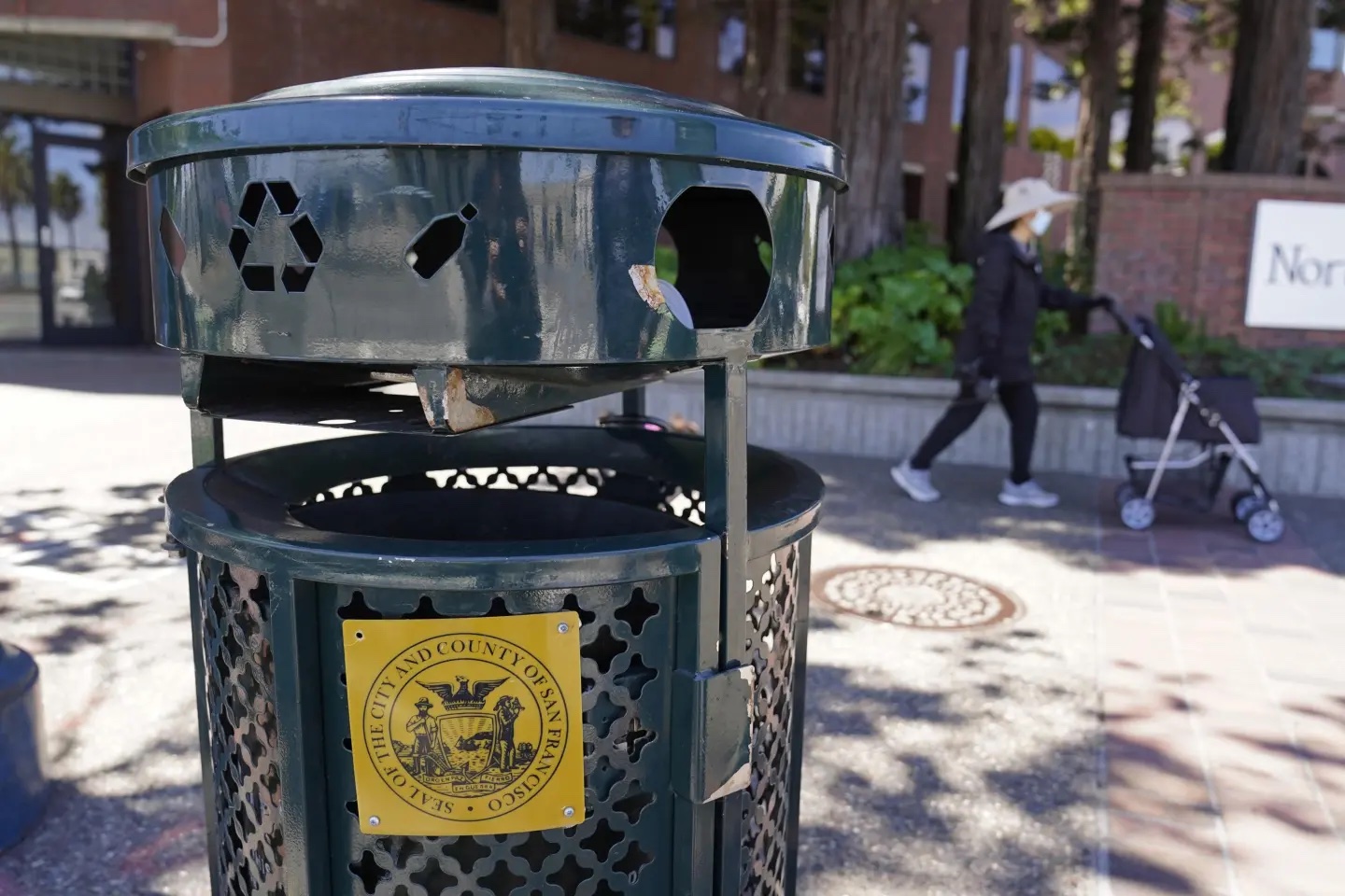 green public trash can - renaissance style