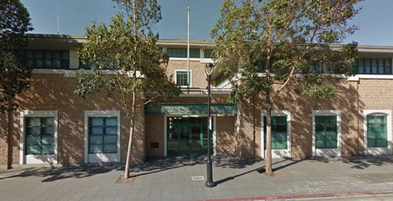 The exterior of the Mission Police Station.