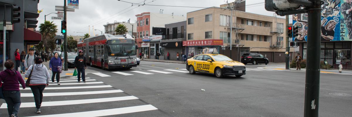 Photo of intersection of Mission and Persia Streets