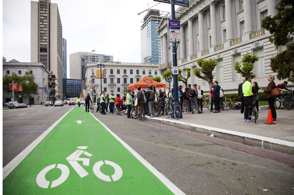 bike lane near city hall