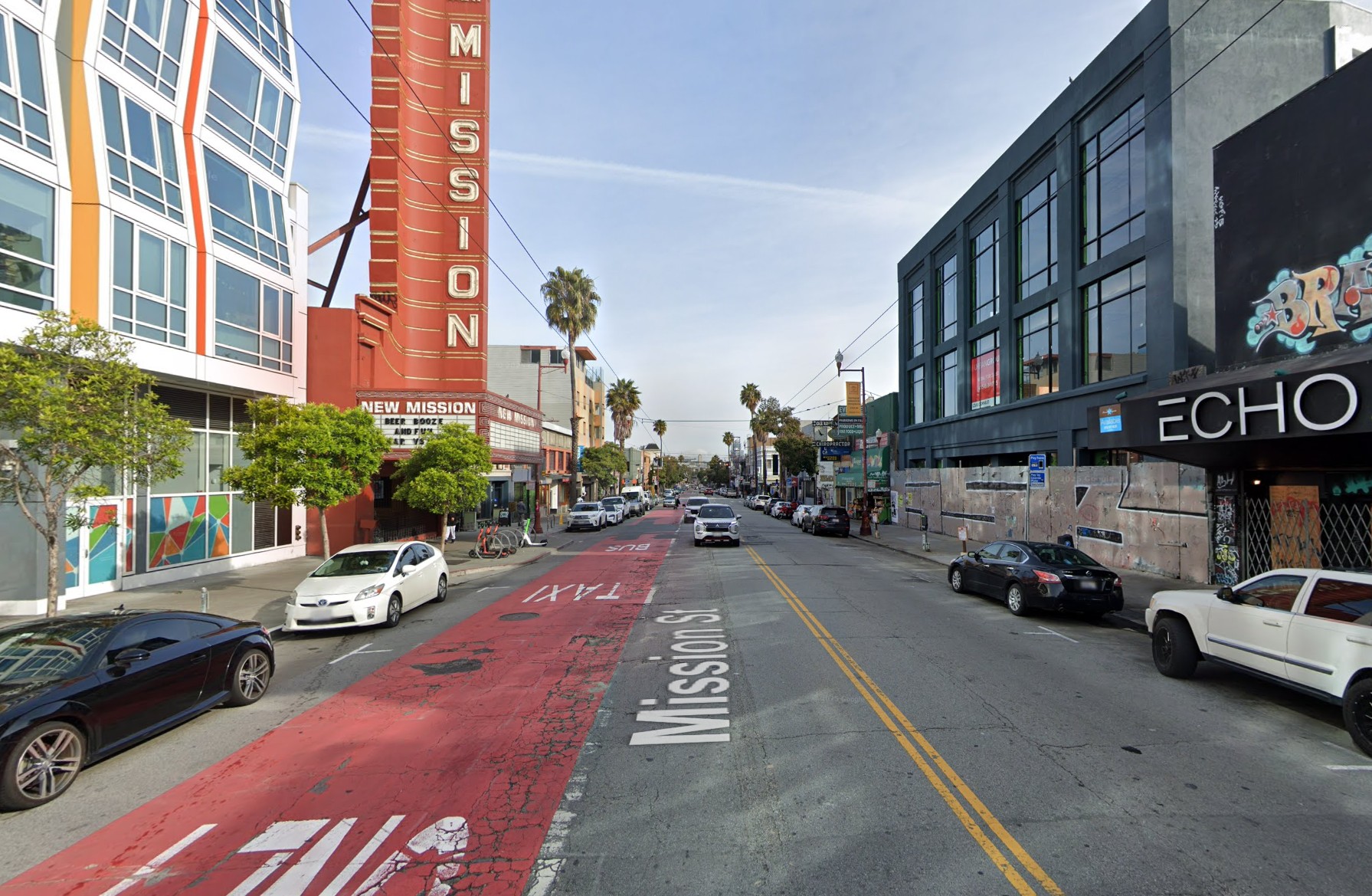 Street level view of Mission Street