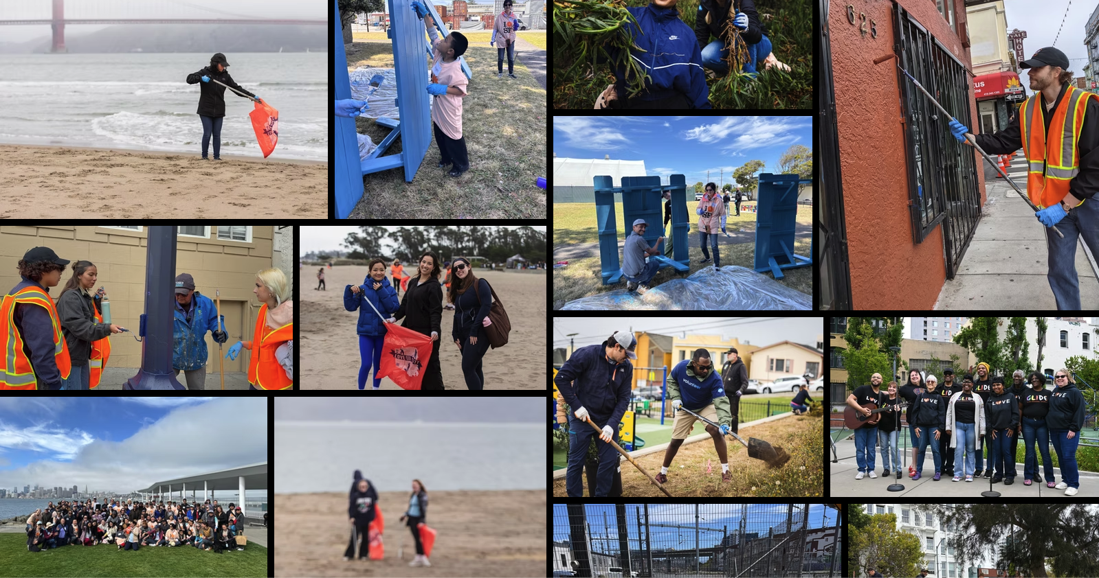 collage of volunteers 