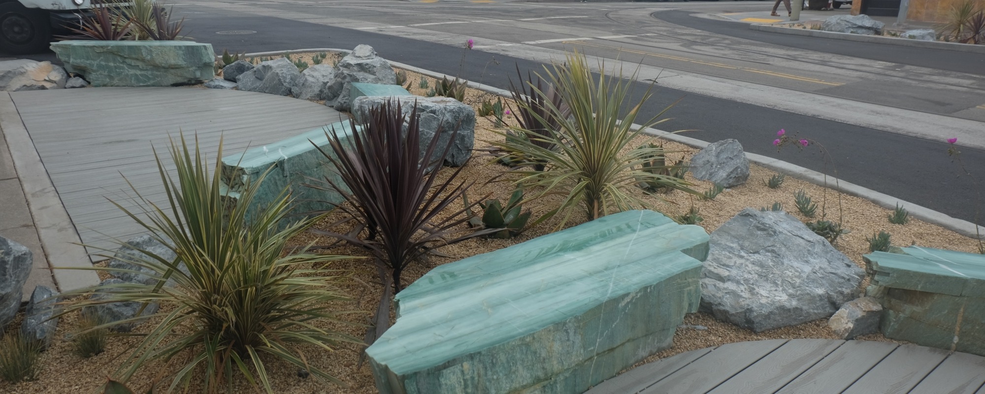 Taraval landscaping and seating
