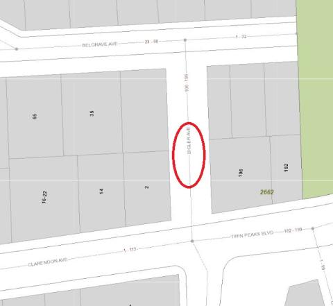 Bigler Avenue tree map location