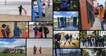 collage of volunteers 