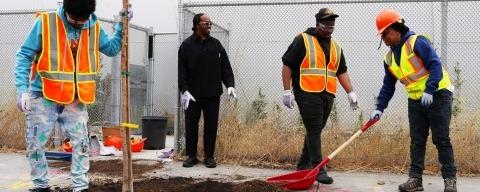 Cleaning crew working on the streets